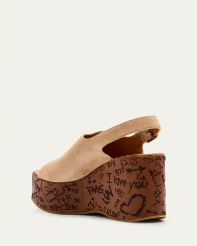 Chloé Maxime Platform Wedge Suede Sandals | Thumbnail 4 Chloé Maxime Platform Wedge Suede Sandals | Thumbnail 4