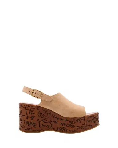Chloé Maxime Platform Wedge Suede Sandals | Thumbnail 1 Chloé Maxime Platform Wedge Suede Sandals | Thumbnail 1