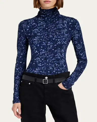 Proenza Schouler White Label Audrey Long-Sleeve Printed Jersey Top | Thumbnail 2 Proenza Schouler White Label Audrey Long-Sleeve Printed Jersey Top | Thumbnail 2