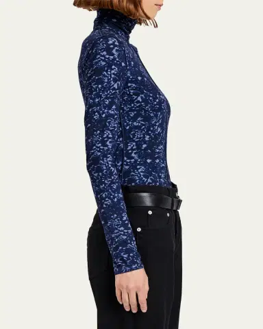 Proenza Schouler White Label Audrey Long-Sleeve Printed Jersey Top | Thumbnail 4 Proenza Schouler White Label Audrey Long-Sleeve Printed Jersey Top | Thumbnail 4