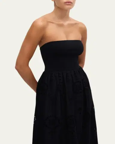 Matteau Strapless Knit Broderie Dress | Thumbnail 4 Matteau Strapless Knit Broderie Dress | Thumbnail 4