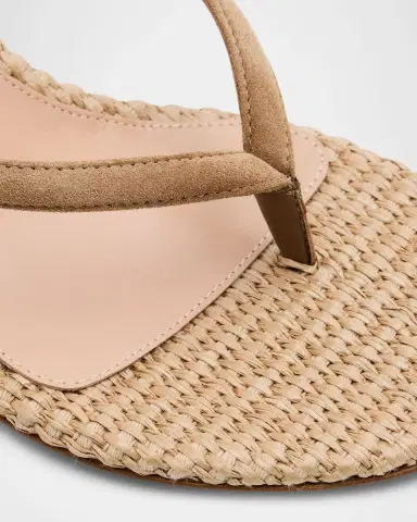 Gianvito Rossi 70mm Calypso Suede and Raffia Heeled Thong Sandals | Thumbnail 5 Gianvito Rossi 70mm Calypso Suede and Raffia Heeled Thong Sandals | Thumbnail 5