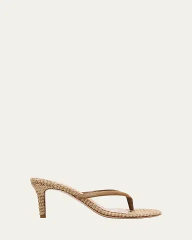 Gianvito Rossi 70mm Calypso Suede and Raffia Heeled Thong Sandals | Thumbnail 7 Gianvito Rossi 70mm Calypso Suede and Raffia Heeled Thong Sandals | Thumbnail 7