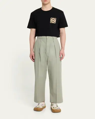 Loewe Men's Flocked Anagram Logo Jersey T-Shirt | Thumbnail 2 Loewe Men's Flocked Anagram Logo Jersey T-Shirt | Thumbnail 2