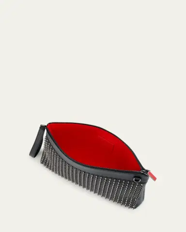 Christian Louboutin Men's Funky Suede & Leather Spike Wrist Pouch | Thumbnail 5 Christian Louboutin Men's Funky Suede & Leather Spike Wrist Pouch | Thumbnail 5