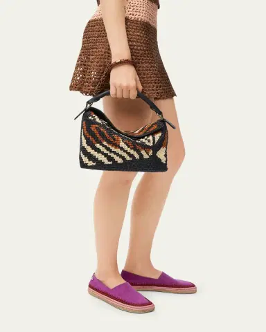 Loewe Puzzle Edge Small Top-Handle Bag in Raffia and Leather | Thumbnail 2 Loewe Puzzle Edge Small Top-Handle Bag in Raffia and Leather | Thumbnail 2
