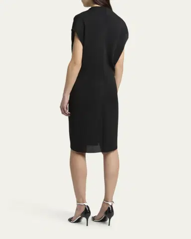 Giorgio Armani Gathered Leather Buckle Silk Dress | Thumbnail 3 Giorgio Armani Gathered Leather Buckle Silk Dress | Thumbnail 3