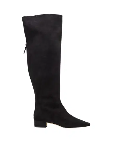 Manolo Blahnik Gore Suede Block Heel Knee Boots | Thumbnail 1 Manolo Blahnik Gore Suede Block Heel Knee Boots | Thumbnail 1
