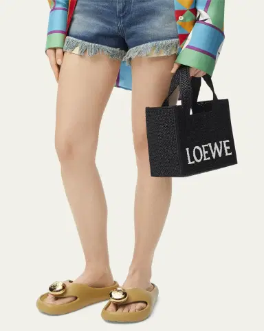 Loewe x Paula's Ibiza Font Logo Small Tote Bag in Raffia | Thumbnail 5 Loewe x Paula's Ibiza Font Logo Small Tote Bag in Raffia | Thumbnail 5