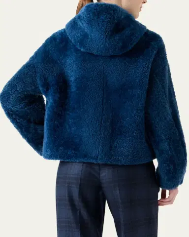 Akris Gracie Lamb Shearling Hooded Jacket | Thumbnail 3 Akris Gracie Lamb Shearling Hooded Jacket | Thumbnail 3