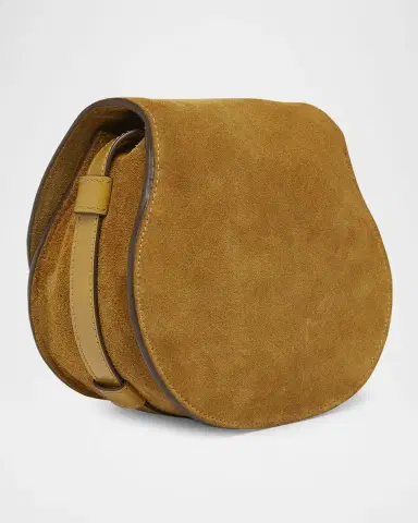 Chloé Marcie Flap Saddle Crossbody Bag in Suede | Thumbnail 2 Chloé Marcie Flap Saddle Crossbody Bag in Suede | Thumbnail 2