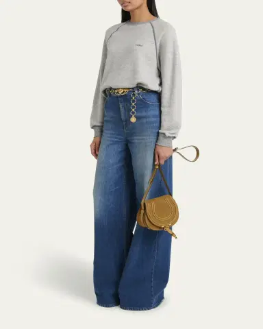 Chloé Marcie Flap Saddle Crossbody Bag in Suede | Thumbnail 10 Chloé Marcie Flap Saddle Crossbody Bag in Suede | Thumbnail 10