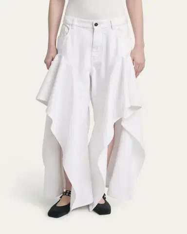 Alaïa Ruffle Slit Jeans | Thumbnail 8 Alaïa Ruffle Slit Jeans | Thumbnail 8
