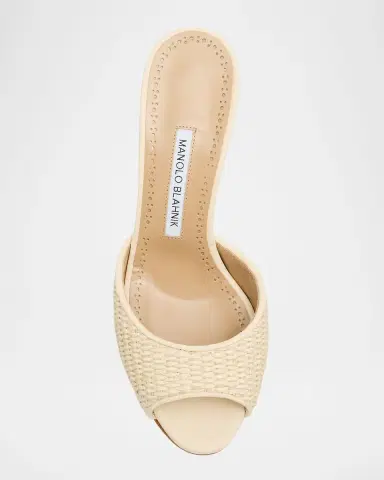 Manolo Blahnik Raffia Jadara Slide Sandals | Thumbnail 3 Manolo Blahnik Raffia Jadara Slide Sandals | Thumbnail 3