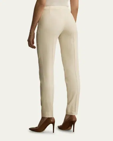 Ralph Lauren Collection Annie Cream Crepe Slim-Leg Ankle Pants | Thumbnail 3 Ralph Lauren Collection Annie Cream Crepe Slim-Leg Ankle Pants | Thumbnail 3