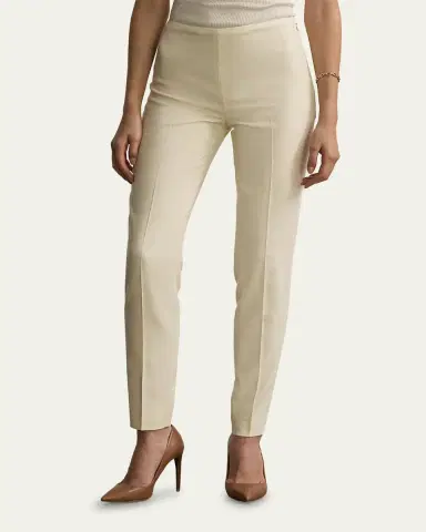 Ralph Lauren Collection Annie Cream Crepe Slim-Leg Ankle Pants | Thumbnail 4 Ralph Lauren Collection Annie Cream Crepe Slim-Leg Ankle Pants | Thumbnail 4