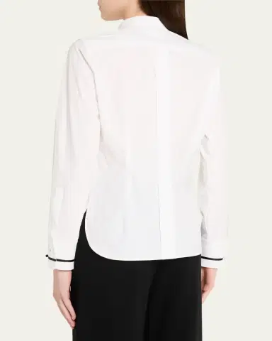 Max Mara Otranto Mandarin Collar Cotton Blouse | Thumbnail 3 Max Mara Otranto Mandarin Collar Cotton Blouse | Thumbnail 3
