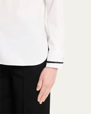 Max Mara Otranto Mandarin Collar Cotton Blouse | Thumbnail 4 Max Mara Otranto Mandarin Collar Cotton Blouse | Thumbnail 4