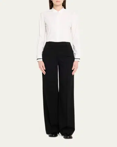 Max Mara Otranto Mandarin Collar Cotton Blouse | Thumbnail 5 Max Mara Otranto Mandarin Collar Cotton Blouse | Thumbnail 5