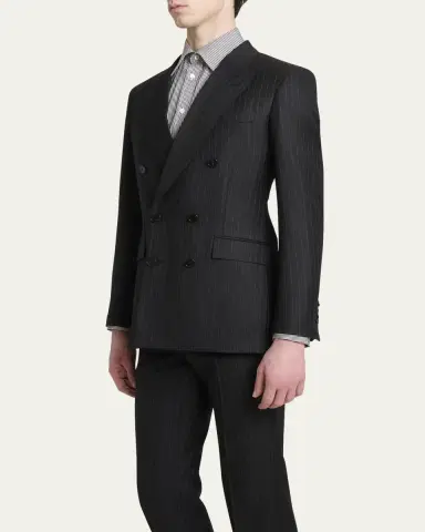 Givenchy Men's Double-Breasted Pinstripe Sport Coat | Thumbnail 11 Givenchy Men's Double-Breasted Pinstripe Sport Coat | Thumbnail 11