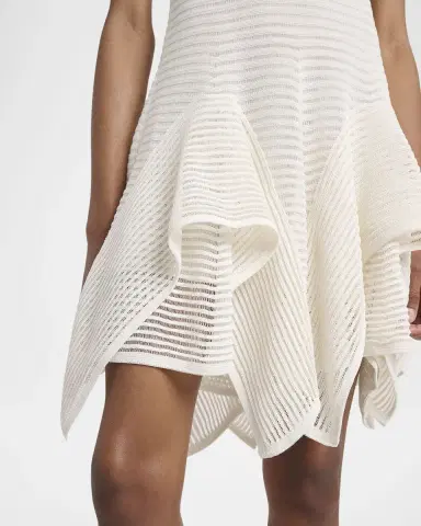 ALAÏA Ladder Knit Sleeveless Ruffle-Slits Midi Dress | Thumbnail 4 ALAÏA Ladder Knit Sleeveless Ruffle-Slits Midi Dress | Thumbnail 4