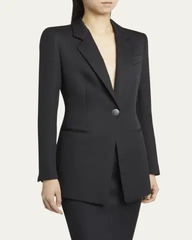 Giorgio Armani Techno Scuba One-Button Blazer | Thumbnail 4 Giorgio Armani Techno Scuba One-Button Blazer | Thumbnail 4