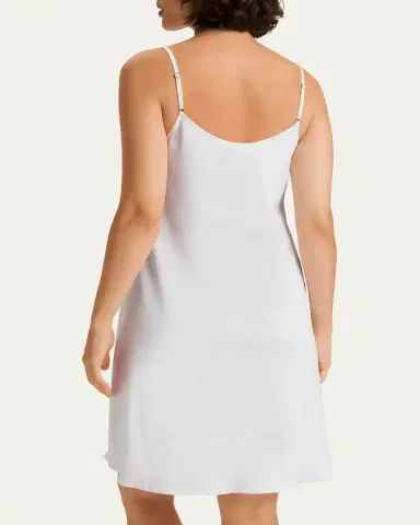 Hanro Silk-Trim Cotton Chemise | Thumbnail 3 Hanro Silk-Trim Cotton Chemise | Thumbnail 3