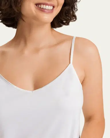 Hanro Silk-Trim Cotton Chemise | Thumbnail 4 Hanro Silk-Trim Cotton Chemise | Thumbnail 4