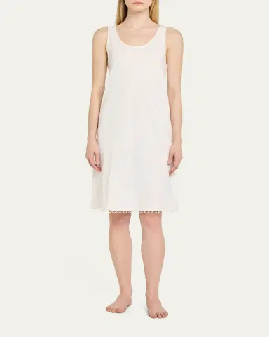 Hanro Anouk Embroidery-Trim Cotton Tank Nightgown | Thumbnail 2 Hanro Anouk Embroidery-Trim Cotton Tank Nightgown | Thumbnail 2
