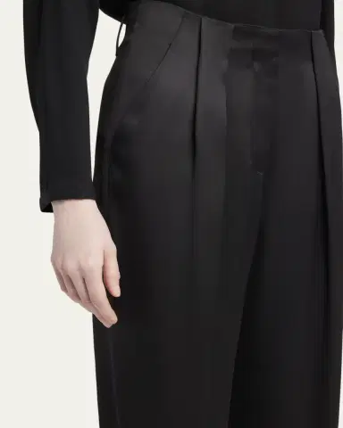 Giorgio Armani Pleated High-Rise Double Silk Satin Trousers | Thumbnail 5 Giorgio Armani Pleated High-Rise Double Silk Satin Trousers | Thumbnail 5
