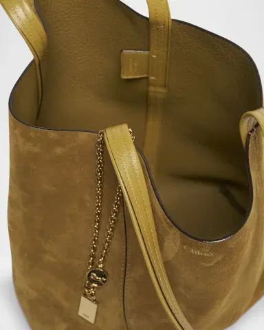 Chloé Spin Medium Tote Bag in Suede | Thumbnail 3 Chloé Spin Medium Tote Bag in Suede | Thumbnail 3