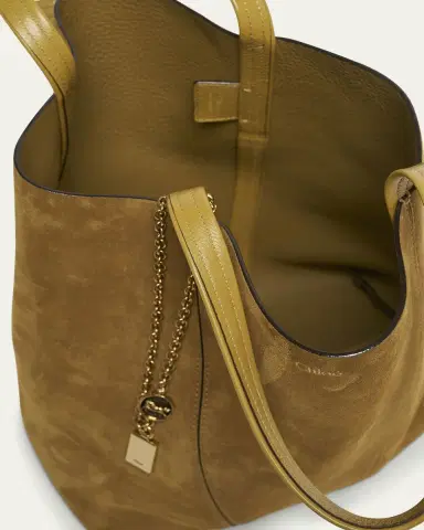 Chloé Spin Medium Tote Bag in Suede | Thumbnail 9 Chloé Spin Medium Tote Bag in Suede | Thumbnail 9