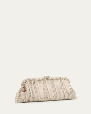 Jimmy Choo Skylar Snake-Print Leather Clutch Bag with JC Clasp | Thumbnail 3 Jimmy Choo Skylar Snake-Print Leather Clutch Bag with JC Clasp | Thumbnail 3