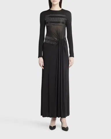 Giorgio Armani Crystal Sheer Midriff Jersey Gown | Thumbnail 2 Giorgio Armani Crystal Sheer Midriff Jersey Gown | Thumbnail 2
