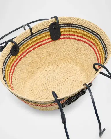 Loewe x Paula's Ibiza Small Anagram Striped Basket Tote Bag in Raffia | Thumbnail 3 Loewe x Paula's Ibiza Small Anagram Striped Basket Tote Bag in Raffia | Thumbnail 3