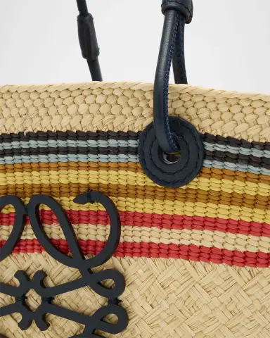 Loewe x Paula's Ibiza Small Anagram Striped Basket Tote Bag in Raffia | Thumbnail 5 Loewe x Paula's Ibiza Small Anagram Striped Basket Tote Bag in Raffia | Thumbnail 5