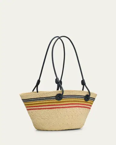 Loewe x Paula's Ibiza Small Anagram Striped Basket Tote Bag in Raffia | Thumbnail 8 Loewe x Paula's Ibiza Small Anagram Striped Basket Tote Bag in Raffia | Thumbnail 8