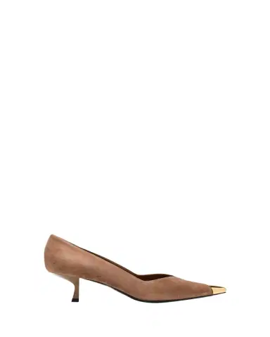 Giuseppe Zanotti Suede Golden Cap-Toe Pumps | Thumbnail 1 Giuseppe Zanotti Suede Golden Cap-Toe Pumps | Thumbnail 1