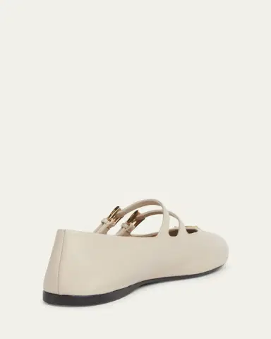 Prada Nappa Leather Double-Strap Triangle Logo Ballerina Flats | Thumbnail 2 Prada Nappa Leather Double-Strap Triangle Logo Ballerina Flats | Thumbnail 2