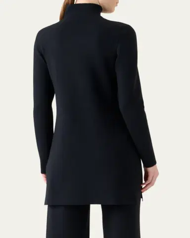 Akris Turtleneck Cashmere-Silk Milano Knit Tunic Sweater | Thumbnail 3 Akris Turtleneck Cashmere-Silk Milano Knit Tunic Sweater | Thumbnail 3