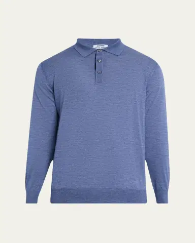 Cesare Attolini Men's Cashmere and Silk Polo Sweater | Thumbnail 6 Cesare Attolini Men's Cashmere and Silk Polo Sweater | Thumbnail 6