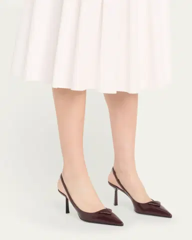 Prada Patent Padded Triangle Slingback Pumps | Thumbnail 2 Prada Patent Padded Triangle Slingback Pumps | Thumbnail 2