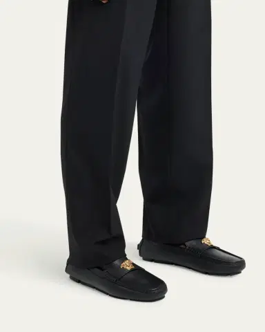 Versace Men's Medusa-Ornament Leather Drivers | Thumbnail 2 Versace Men's Medusa-Ornament Leather Drivers | Thumbnail 2
