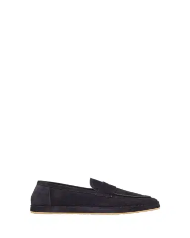 Brunello Cucinelli Men's Suede Rubber-Sole Penny Loafers | Thumbnail 1 Brunello Cucinelli Men's Suede Rubber-Sole Penny Loafers | Thumbnail 1
