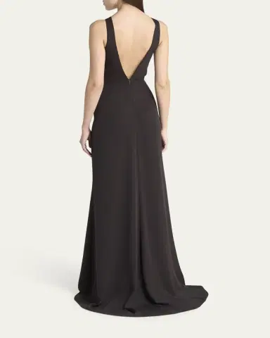 Giorgio Armani Beaded-Ring Silk Georgette Backless Gown | Thumbnail 3 Giorgio Armani Beaded-Ring Silk Georgette Backless Gown | Thumbnail 3