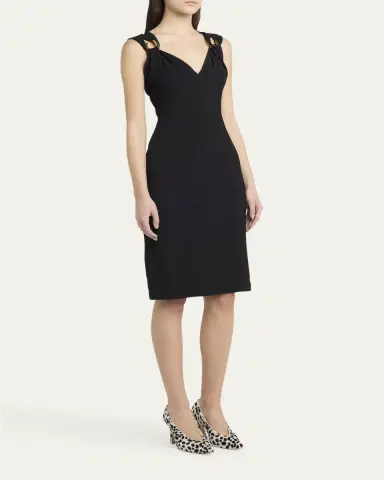 Bottega Veneta Buckle Sleeveless Grainy Viscose Linen Dress | Thumbnail 4 Bottega Veneta Buckle Sleeveless Grainy Viscose Linen Dress | Thumbnail 4
