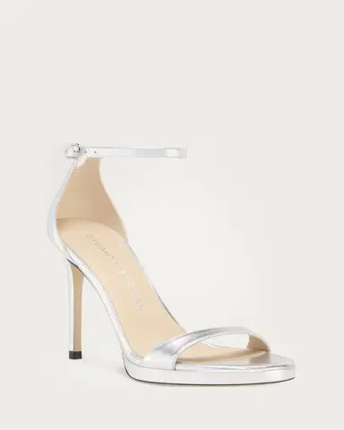 Stuart Weitzman Nudist Metallic Ankle-Wrap Platform Sandals | Thumbnail 2 Stuart Weitzman Nudist Metallic Ankle-Wrap Platform Sandals | Thumbnail 2