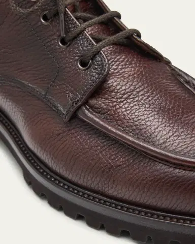 Bergdorf Goodman Men's Moc-Toe Grained Leather Lace-Up Boots | Thumbnail 5 Bergdorf Goodman Men's Moc-Toe Grained Leather Lace-Up Boots | Thumbnail 5