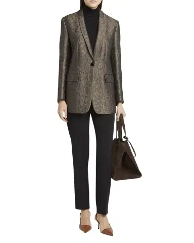 Giorgio Armani Geo Silk Jacquard Single-Breasted Blazer | Thumbnail 1 Giorgio Armani Geo Silk Jacquard Single-Breasted Blazer | Thumbnail 1