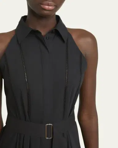 Proenza Schouler Dorothy Belted Ladder Stitch Poplin Midi Dress | Thumbnail 5 Proenza Schouler Dorothy Belted Ladder Stitch Poplin Midi Dress | Thumbnail 5